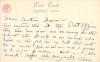 nd 28, back. 
Dear Auntie Dora-
Am writing this at the Port Of [?] they tell me you are moving over the bay &amp; the Lady is on board who [?] in the place [?] my but that must be a nice place-  and I guess a [?] garden- dont work too hard. Hope all are well
Love [?]