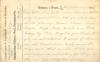 11/June 1916.
Dear mother. I am quite well, I hope you did'nt worry to much about me. Will you please send me the following. Bread. Cheese. Cocoa. Sugar. Razor. Soap. Brush. &amp; a little money by P.G.G. to get a few things that you are not allowed to send. If there is an old French lesson Book around the House send that as well. I hope you wont mind me just asking for things on this card. your loving Son. Tommy.