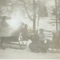 Sleigh & toboggan group at Mürren Prisoner of War camp, Switzerland, 1916/1917, WWI