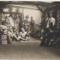Complete cast of theatre production “Roll on Blighty,” German P.O.W. Camp Rennbahn, 1918, WWI