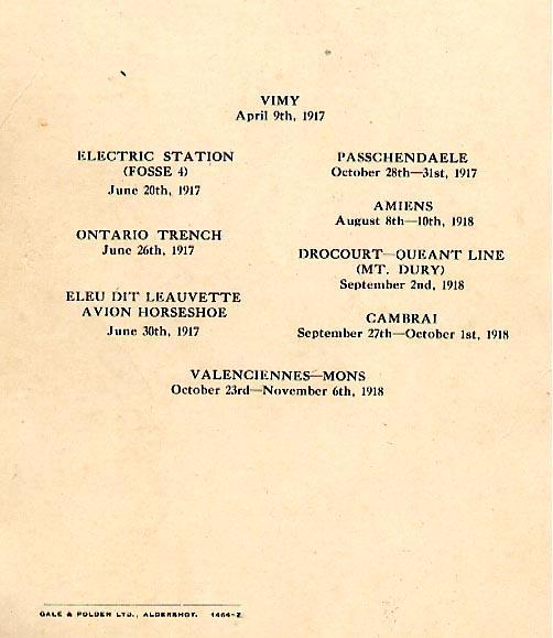 85th Canadian Infantry
Demobilzation 
June 5, 1919
Page 4