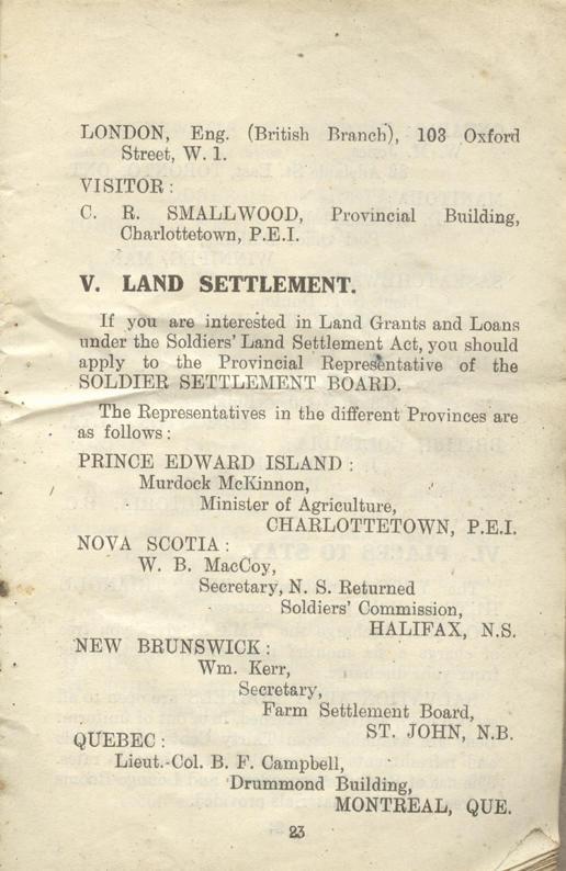 Returned Soldiers Handbook, nd, page 23