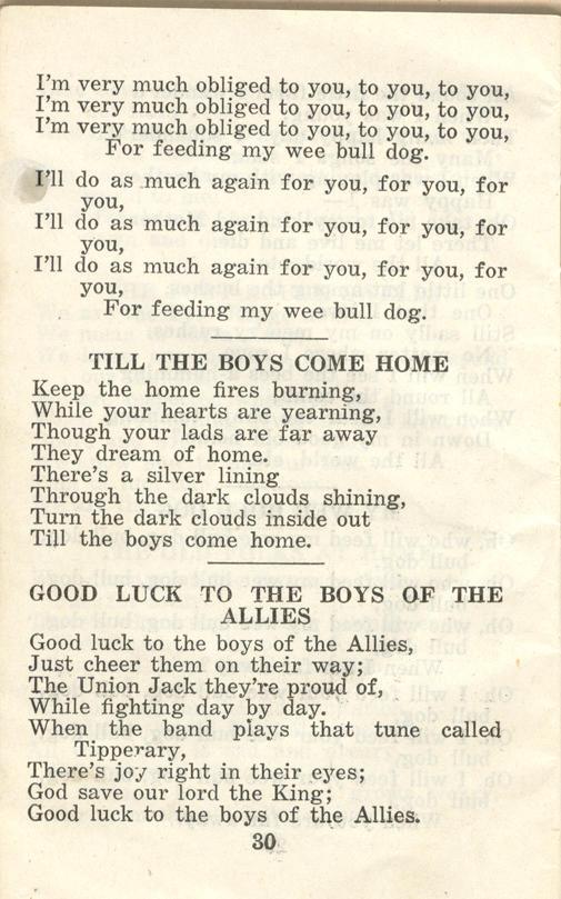 Winnipeg Rifles Songbook, nd, page 30