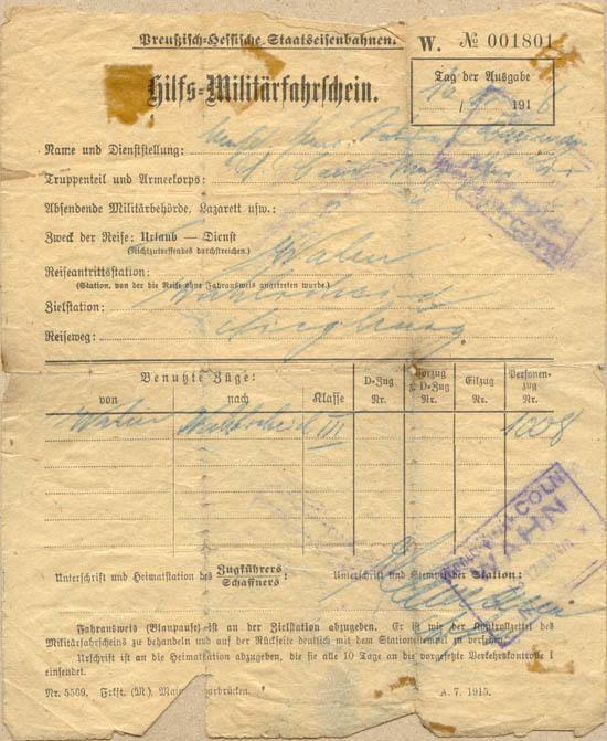 Certificate, 1918