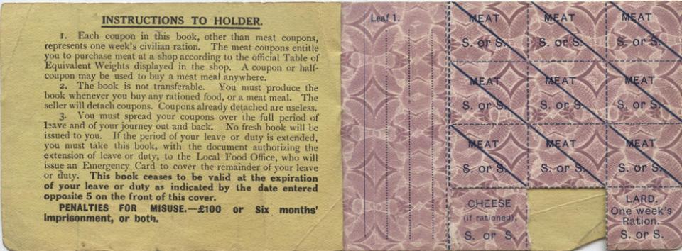 Monks ration book Jan 13 1919.pp1-2