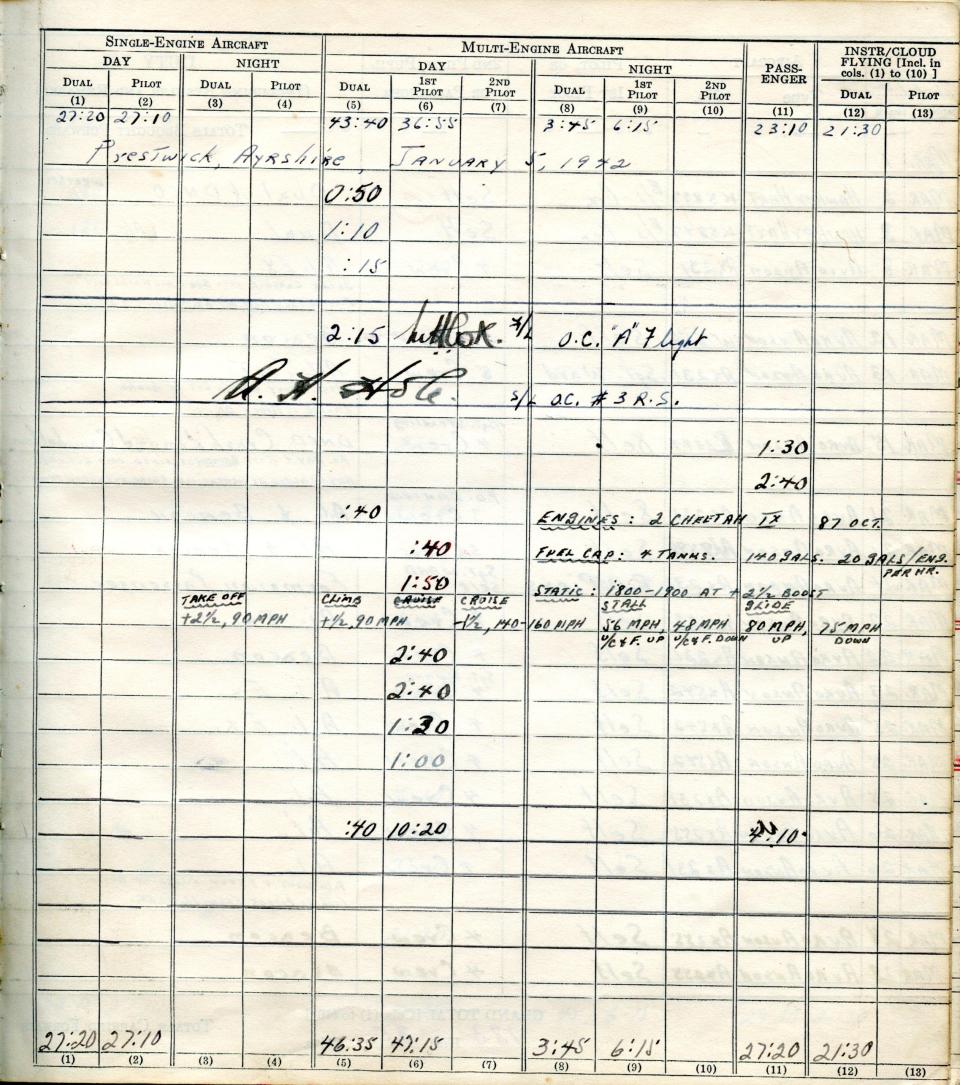 Francis Scandiffio, Pilot Logbook, p.23