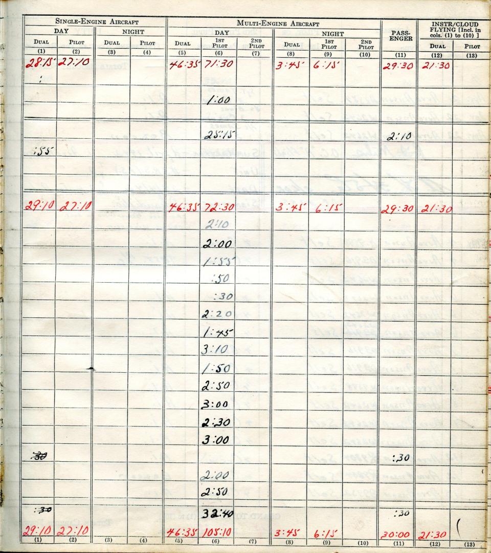 Francis Scandiffio, Pilot Logbook, p.27