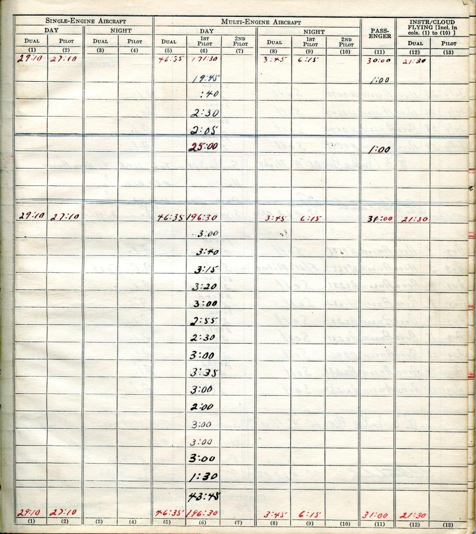 Francis Scandiffio, Pilot Logbook, p.33