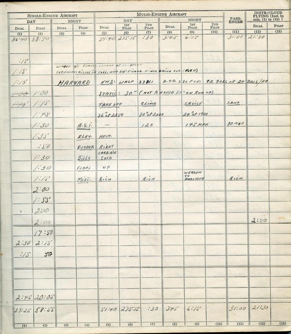 Francis Scandiffio, Pilot Logbook, p.42