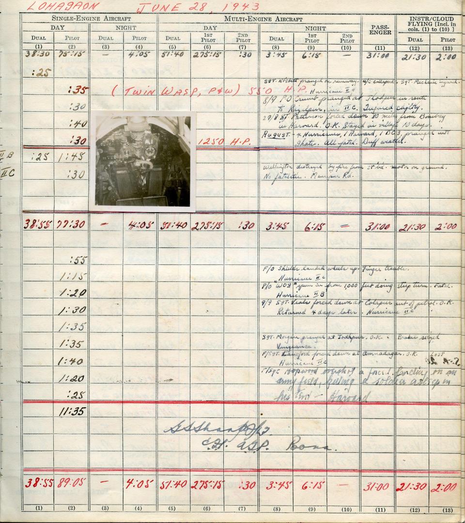 Francis Scandiffio, Pilot Logbook, p.50