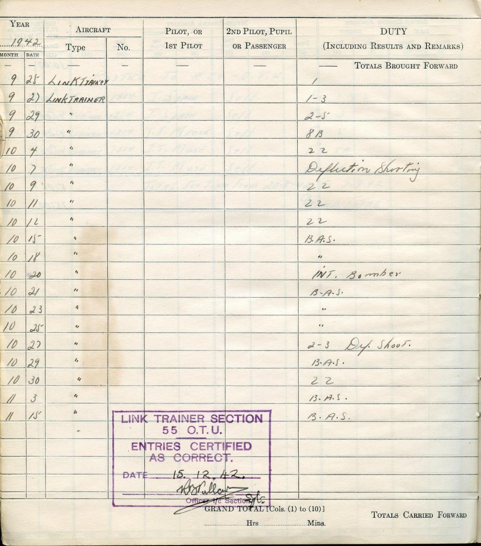 Francis Scandiffio, Pilot Logbook, p.87