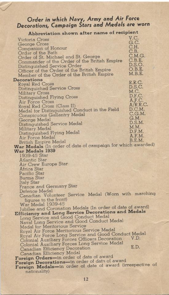 William Daniel Boon. Medal Booklet. Page 11.