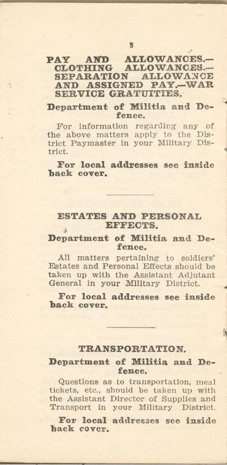 Soldiers' Civil Re-Establishment
Information &amp; Service Handbook
Page 8