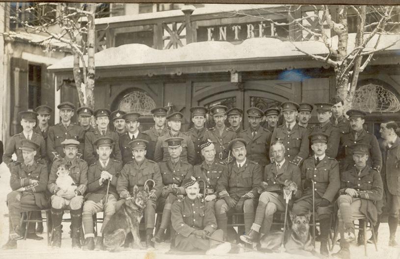 John McLurg with group of fellow P.O.W.’s at Mürren, Switzerland, 1916/1917. WWI