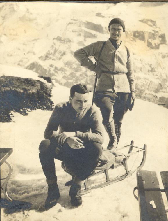 Unidentified men at P.O.W. Mürren P.O.W. camp, Switzerland, Aug. 1916 to Dec. 1917, WWI