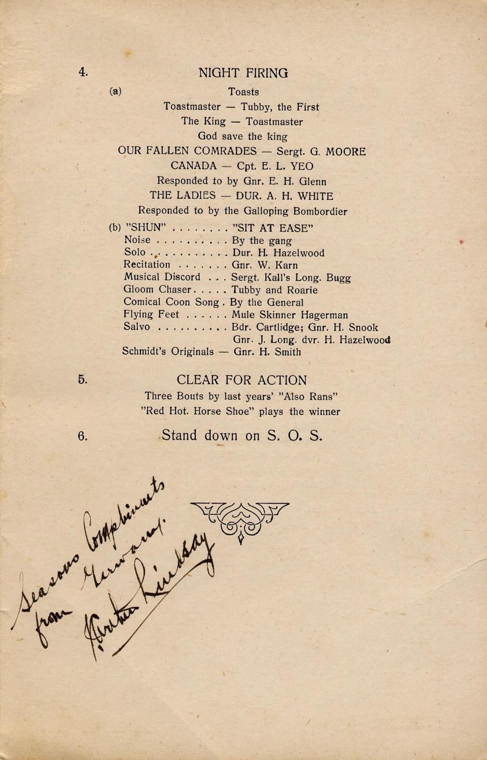 Christmas 1918 Menu, page 2.