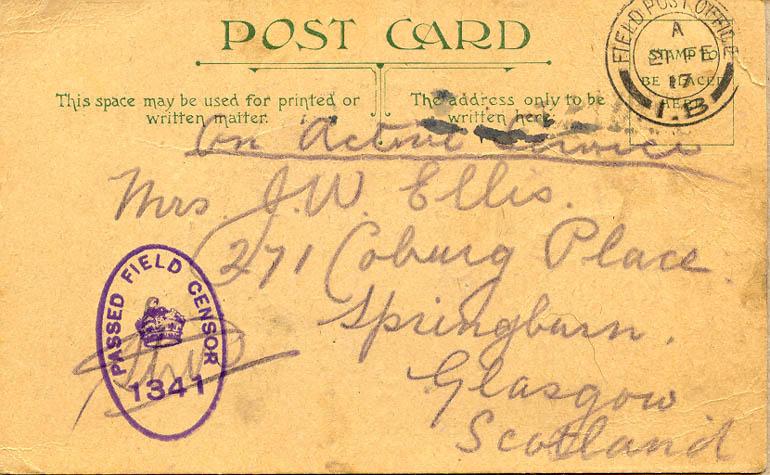 Field Service
Post Card
Front Only
1917