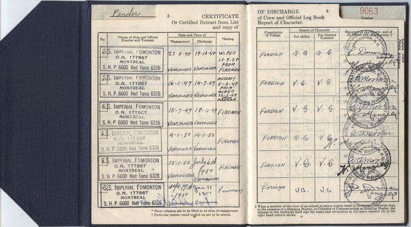 Pinder. Discharge certificate. pp.5-6